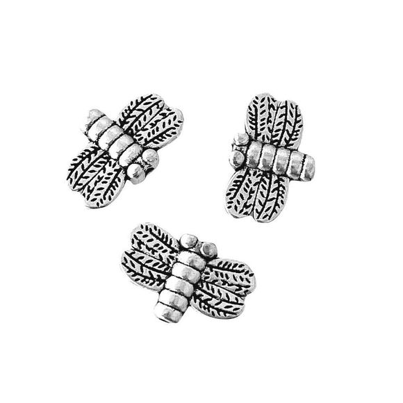 20 Tibetan Alloy Dragonfly Wing Beads – 19mm Antique Silver Loose Spacer Beads, Nickel Free